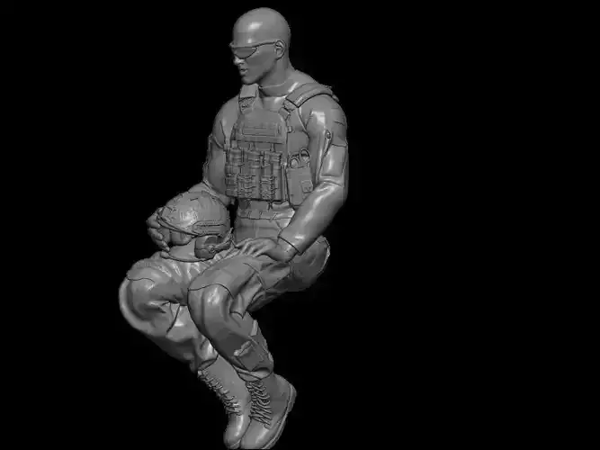 SOLDADO MODERNO SENTADO CREW HUMMER V6 3D print model