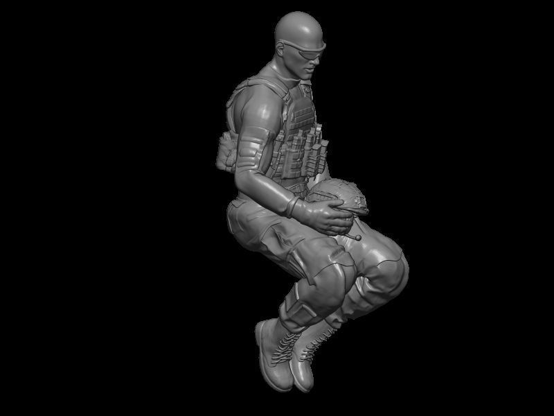 SOLDADO MODERNO SENTADO CREW HUMMER V6 3D print model_2