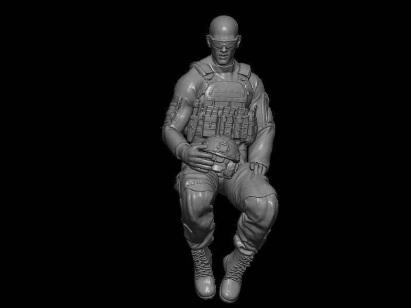 SOLDADO MODERNO SENTADO CREW HUMMER V6 3D print model_1