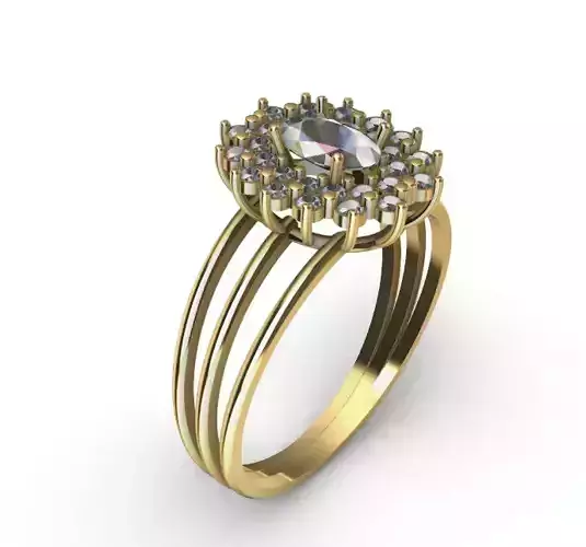 Women s double row head ring Anel feminino 