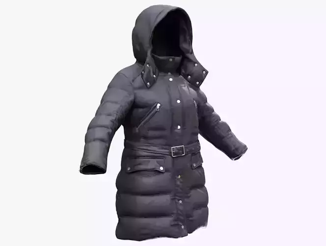 Down Coat 190 - All MH Bodies - UE5 Skeletons - Rigged Low-poly 3D model