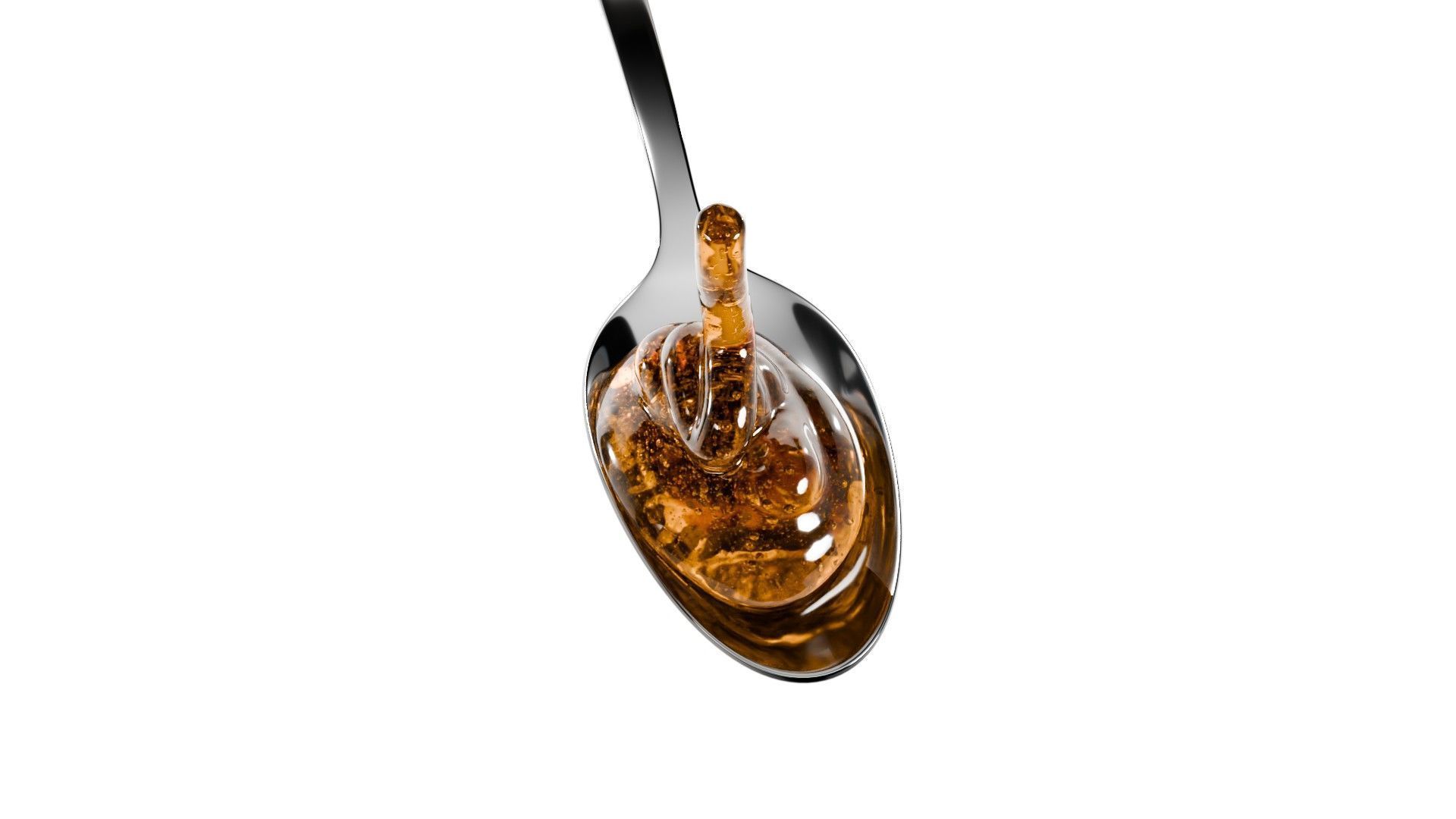 Honey Viscous Animation and Simulation on Spoon 3D model_5