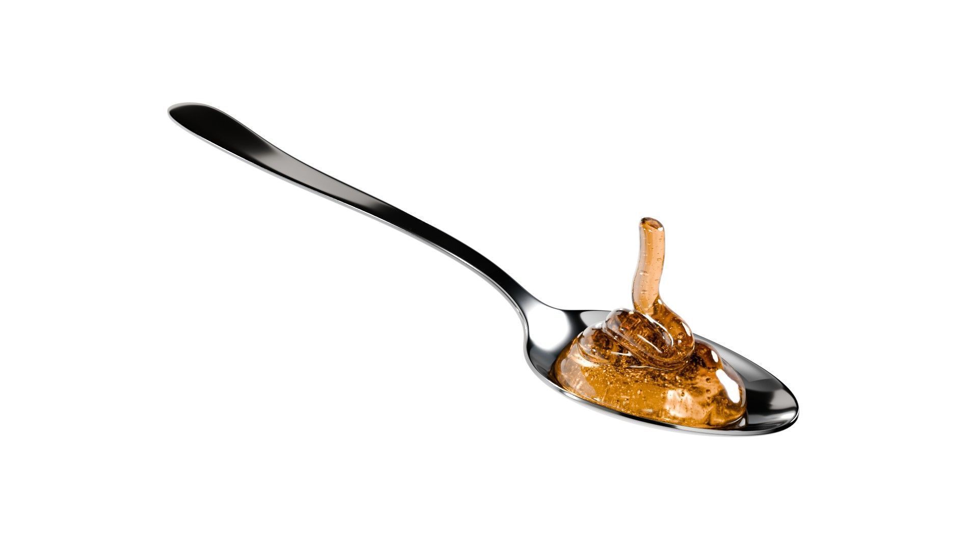 Honey Viscous Animation and Simulation on Spoon 3D model_2