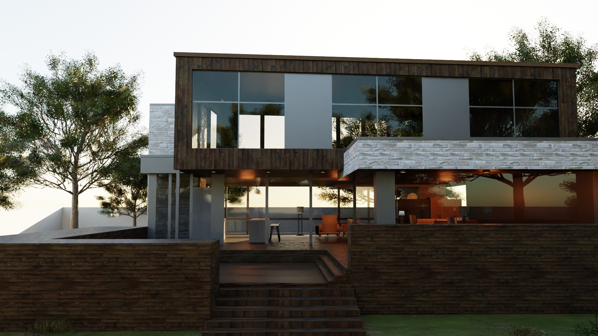 Game-Ready Modern 3D House 3D model_3