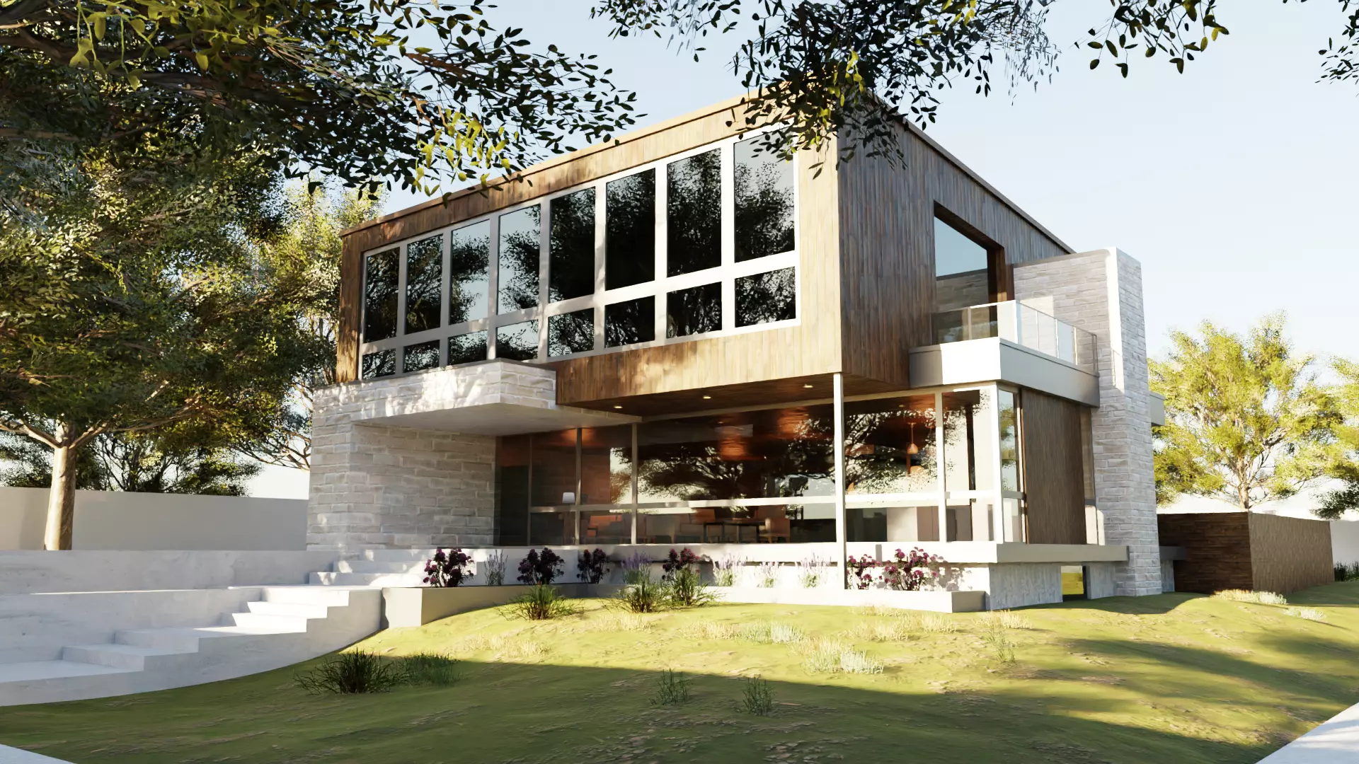 Game-Ready Modern 3D House 3D model_0