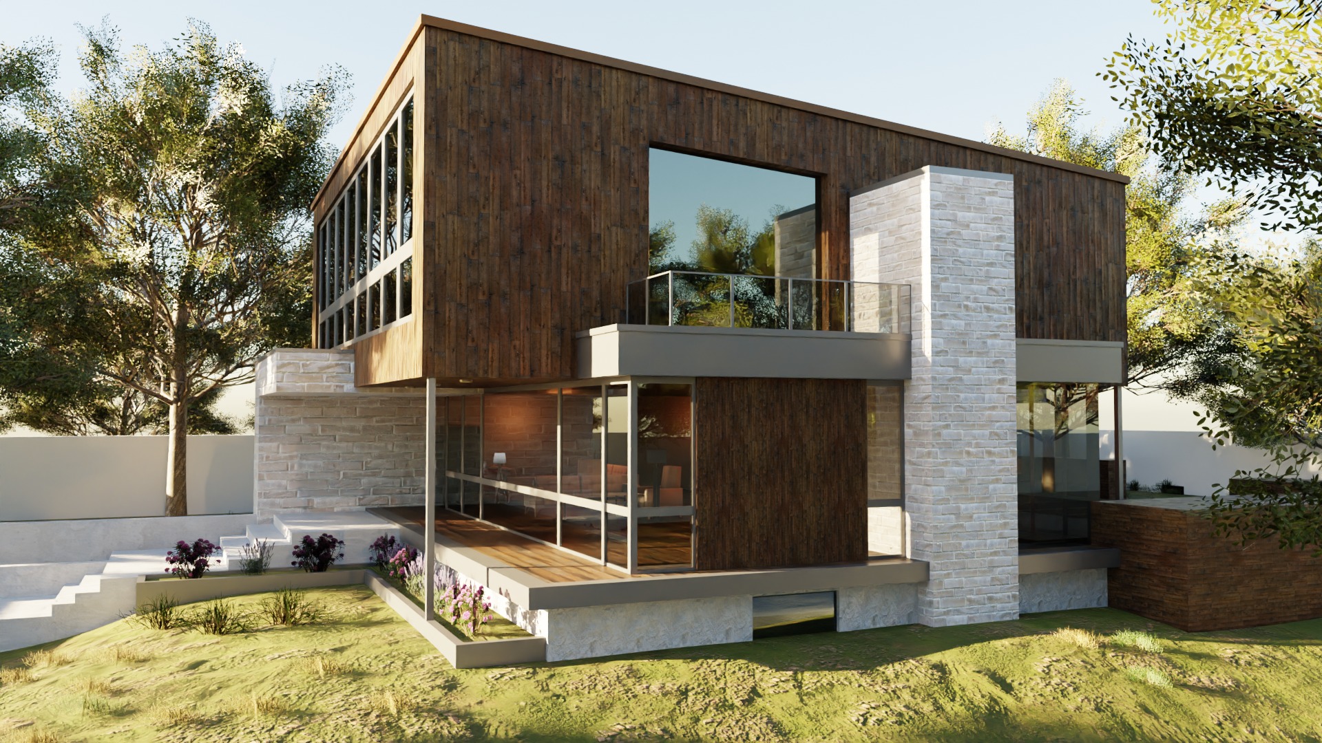 Game-Ready Modern 3D House 3D model_1