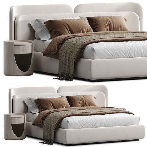 Bed Valleta 3D model 6
