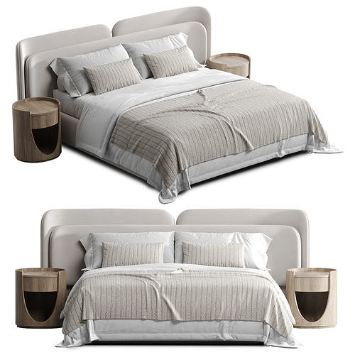 Bed Valleta 3D model 2