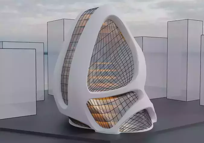 City Build futuristic Exterior Concept Scene 3D model