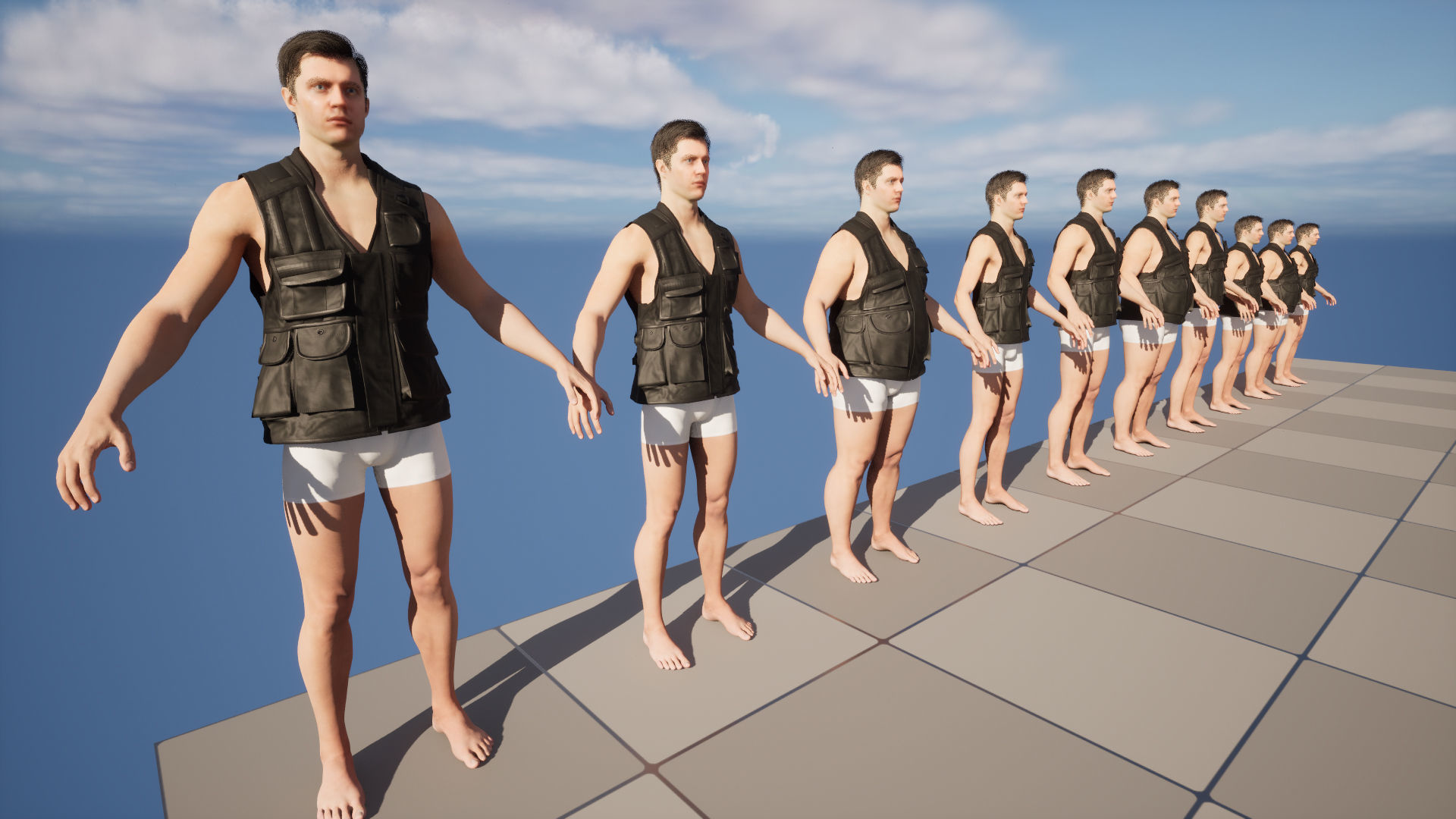 Vest 181 - All MH Bodies - UE5 Skeletons - Rigged Low-poly 3D model_15