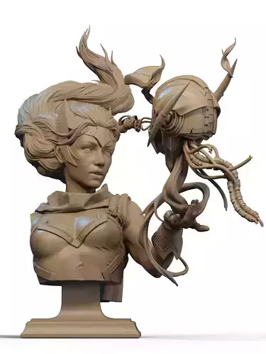 Scarlet Witch Bust 3D Print