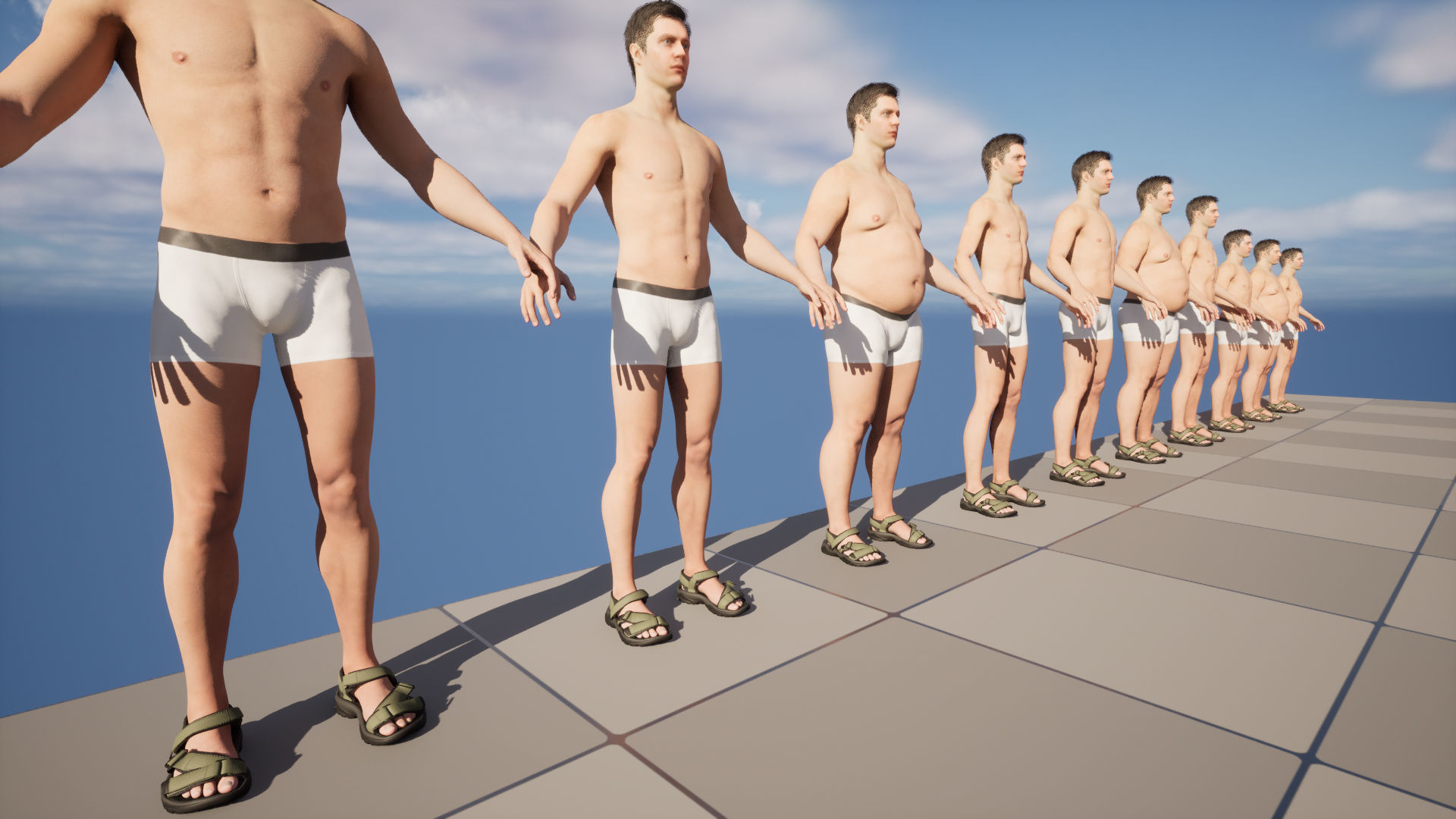 Sandals 180 - All MH Bodies - UE5 Skeletons - Rigged Low-poly 3D model_16