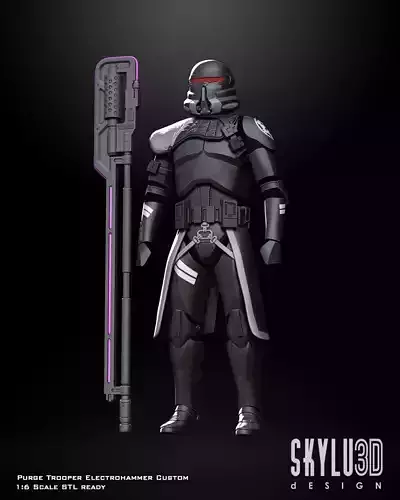 Purgetrooper Eletrohammer One6 scale figure custom files 3D print model