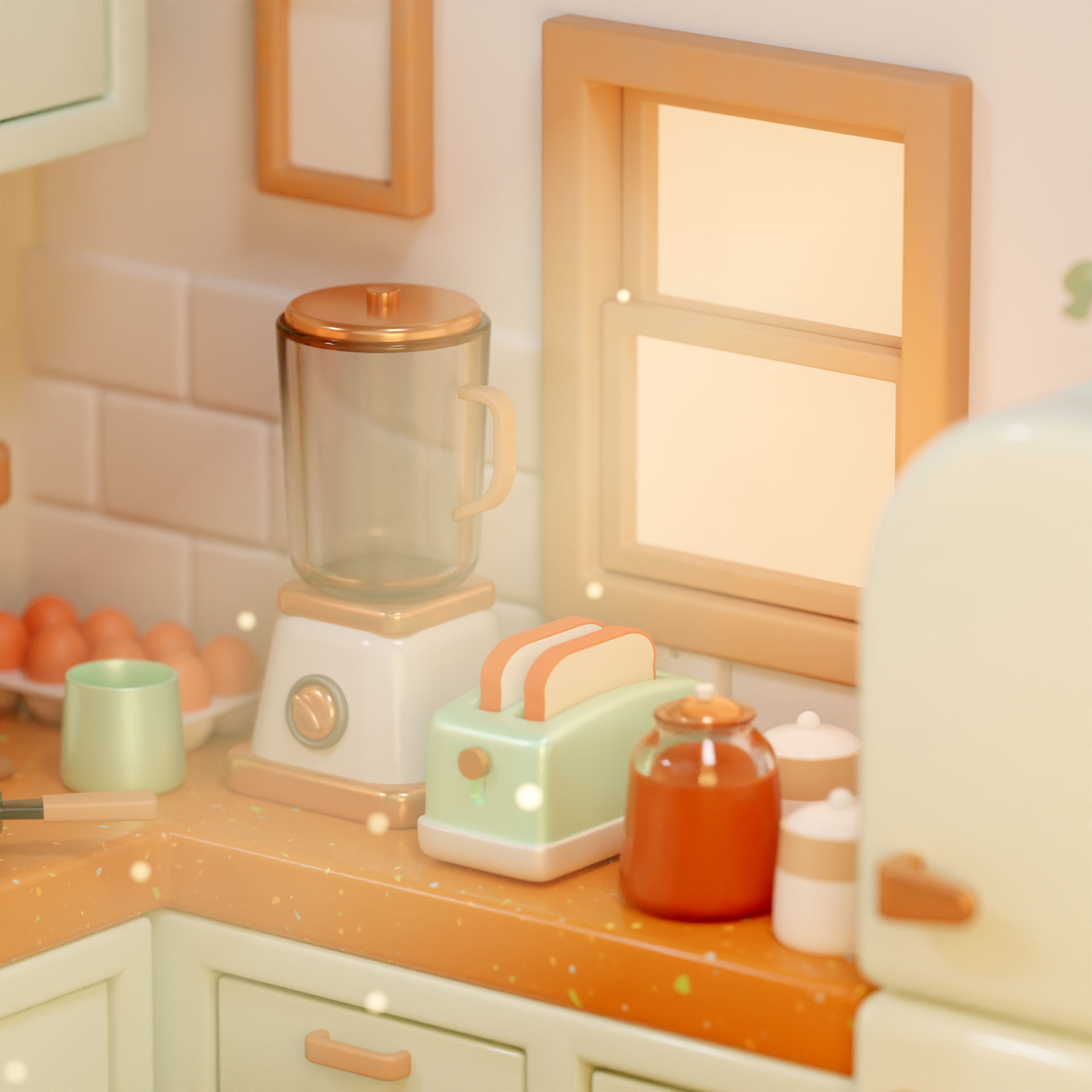 Low Poly Isometric Kitchen 3D model_2