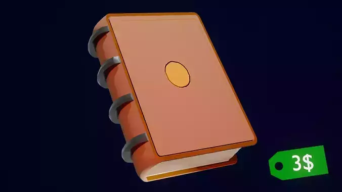 Cartoon Low Poly Book