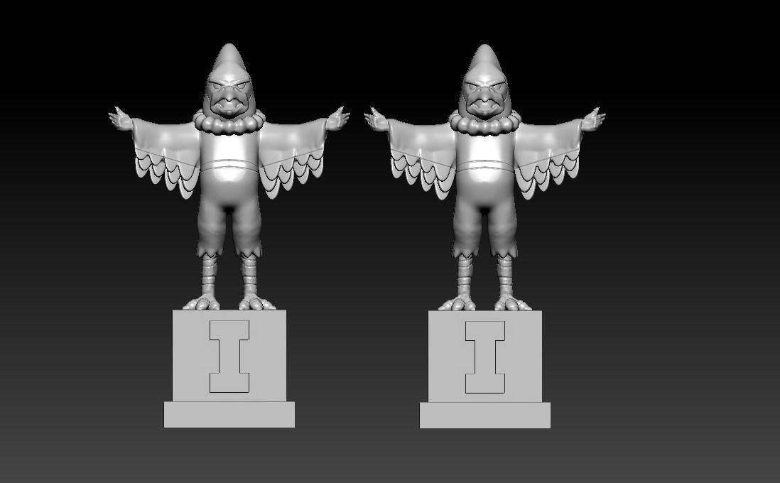NCAA - Kingfisher mascot statue - UIUC - 3d Print 3D print model_2