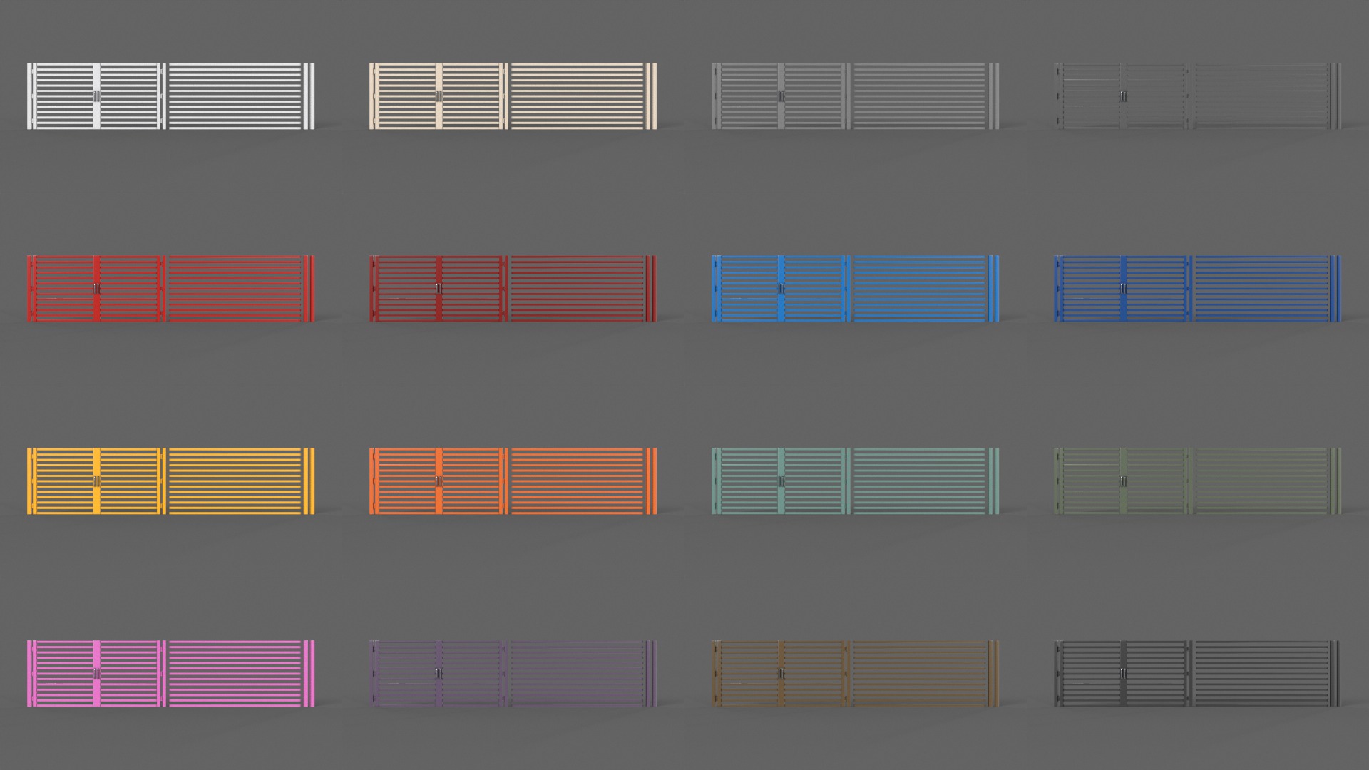 PBR Gate and Fence 3D Model Collection_19