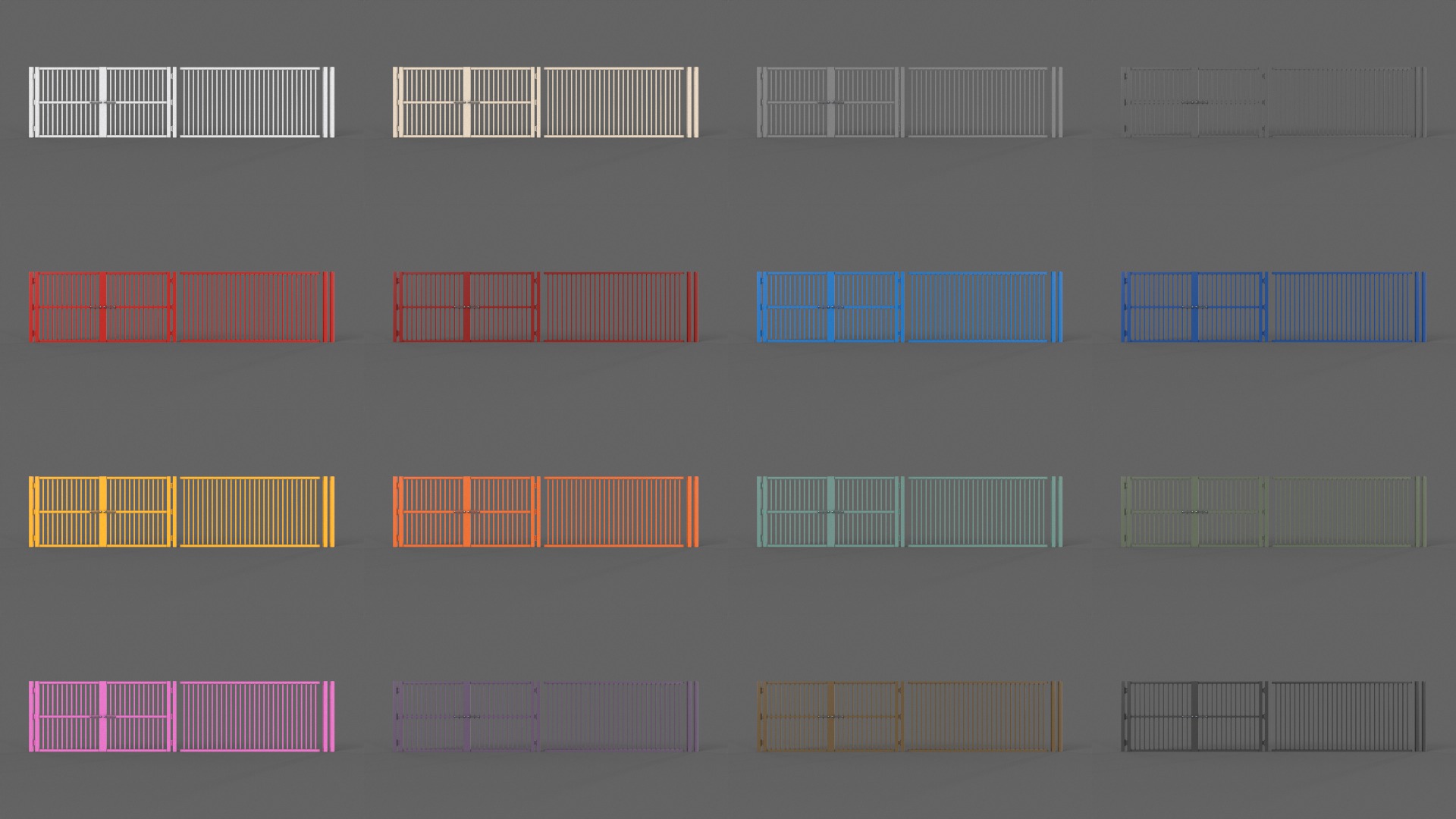 PBR Gate and Fence 3D Model Collection_27