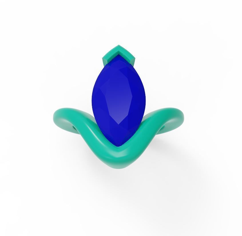  ring with  marquise diamond 3D print model_1