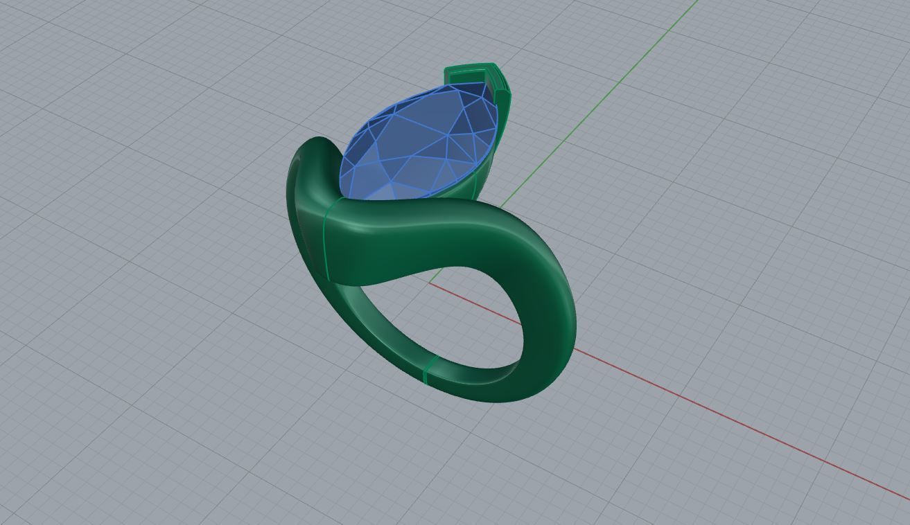  ring with  marquise diamond 3D print model_2