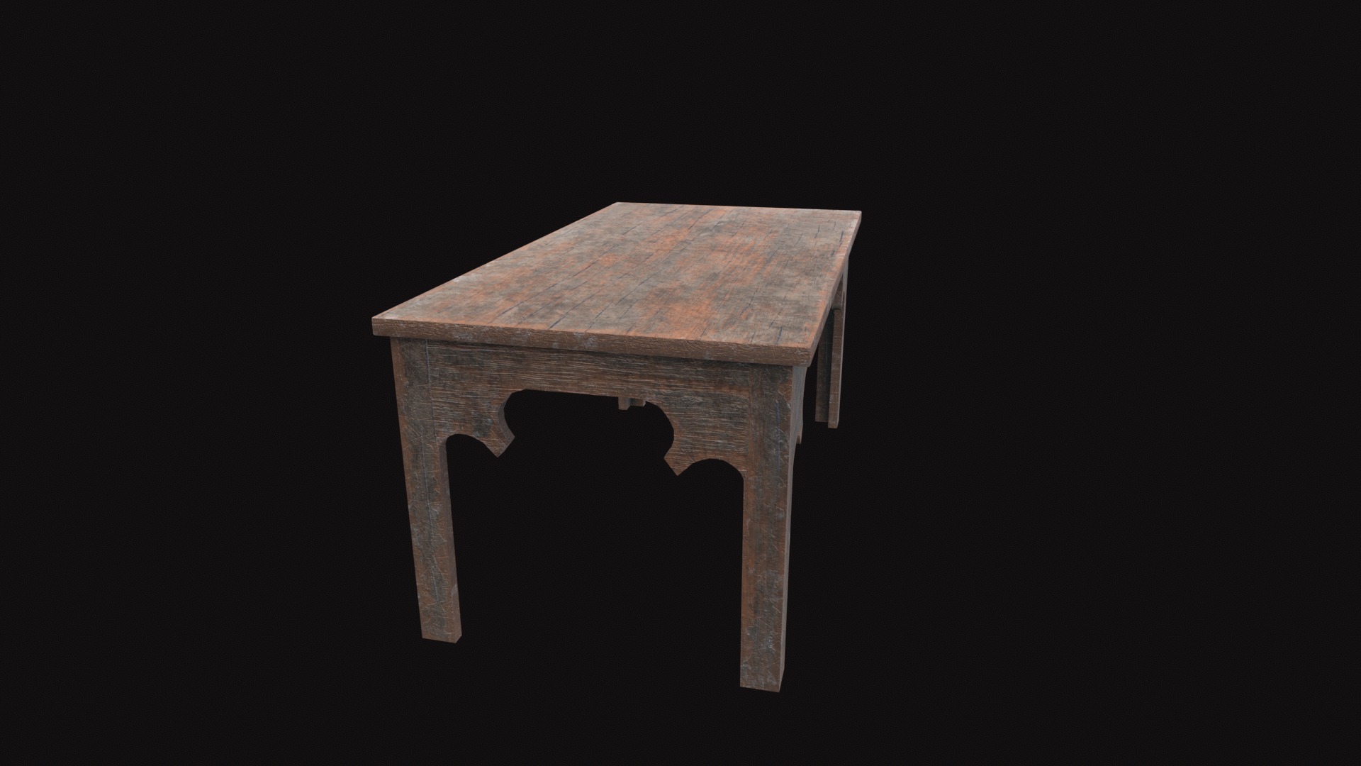 Medieval Table Low-poly 3D model_5