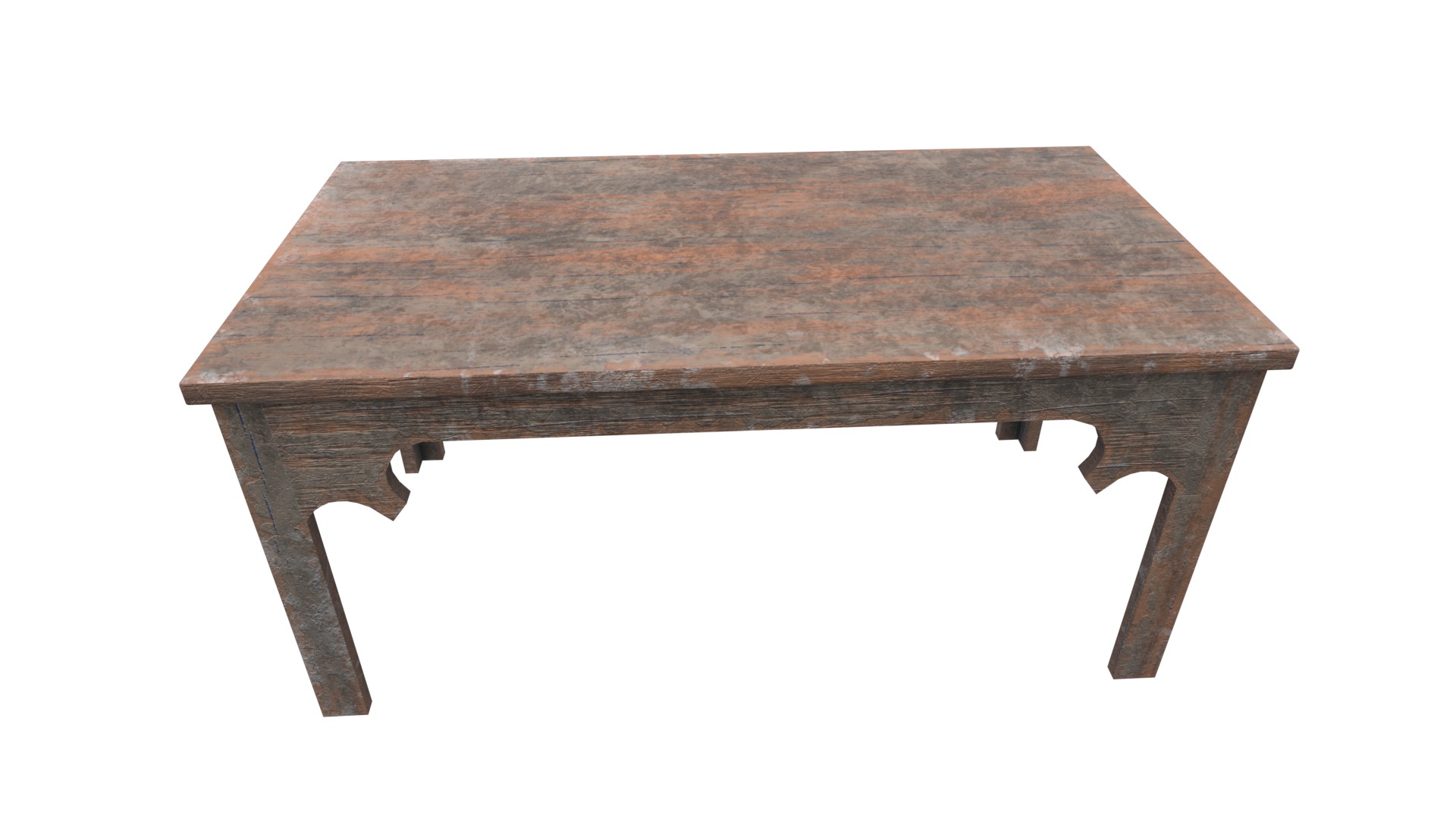 Medieval Table Low-poly 3D model_8