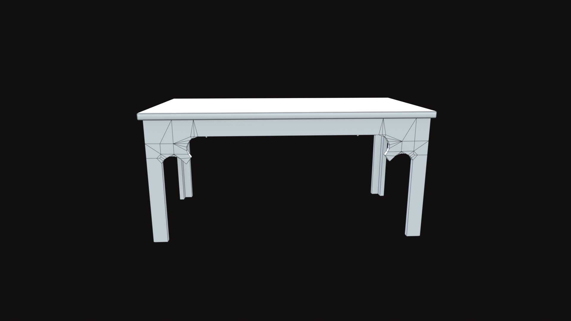 Medieval Table Low-poly 3D model_9
