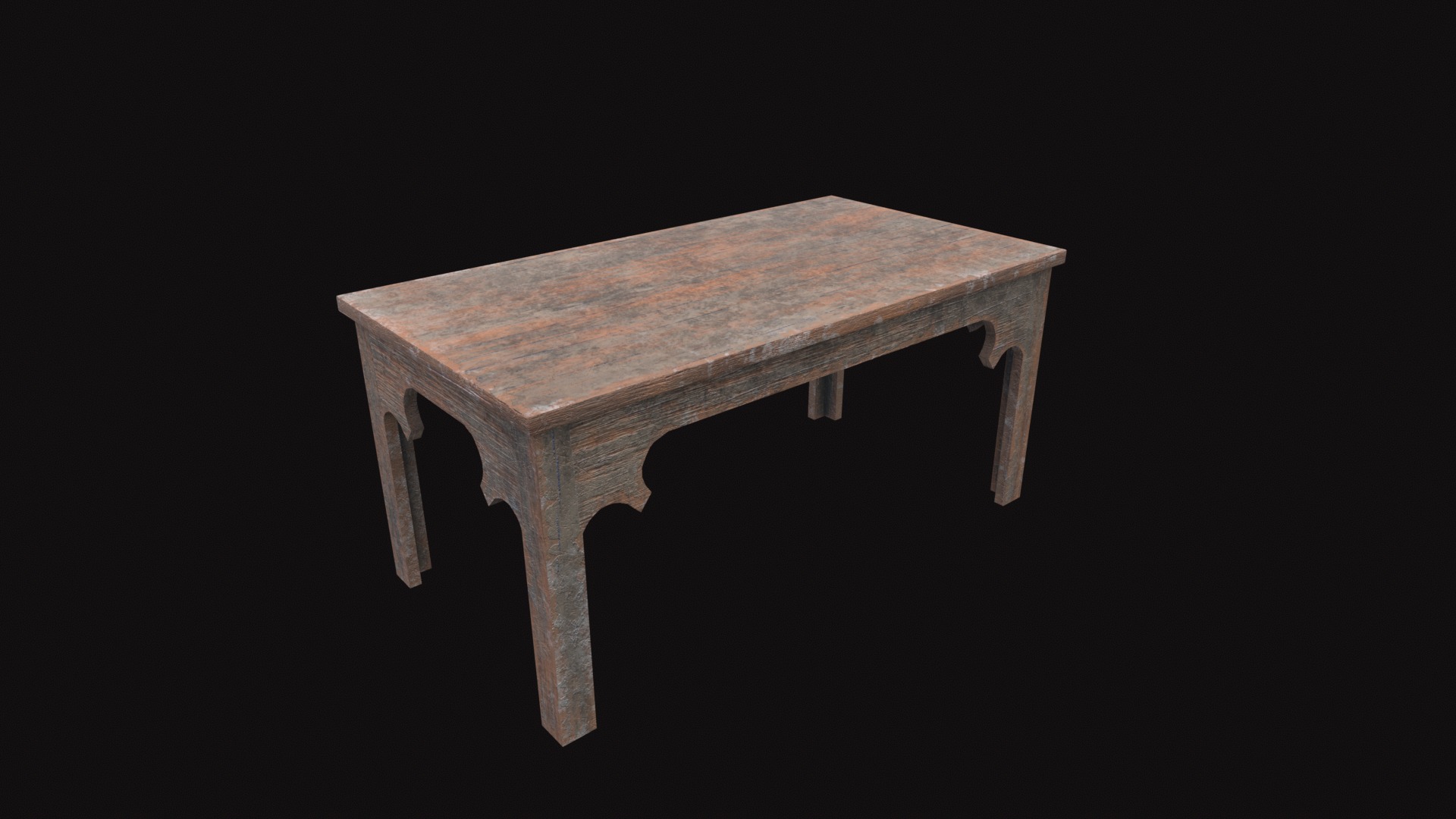 Medieval Table Low-poly 3D model_2