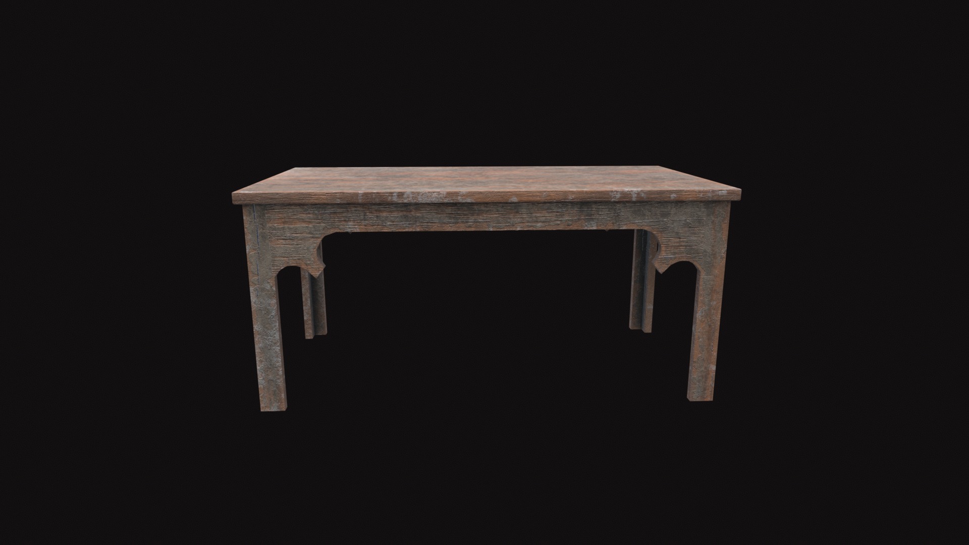 Medieval Table Low-poly 3D model_4