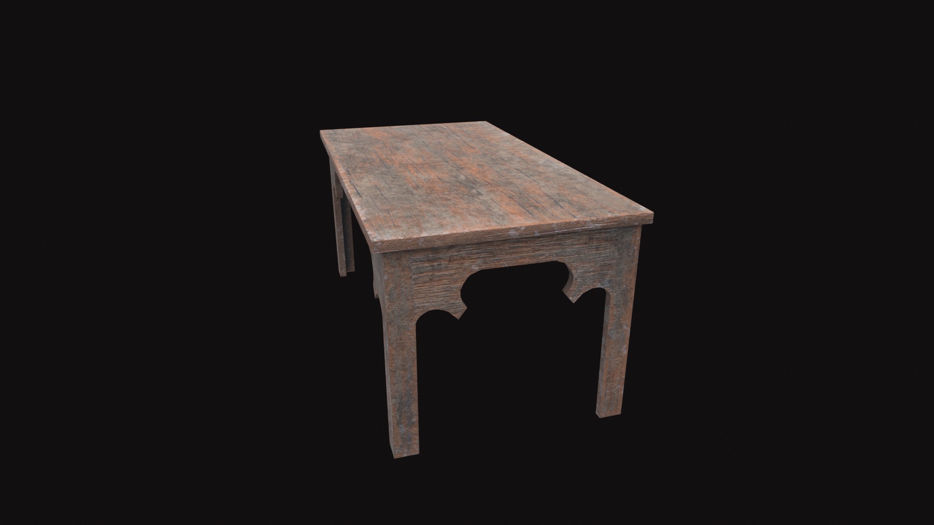 Medieval Table Low-poly 3D model_6