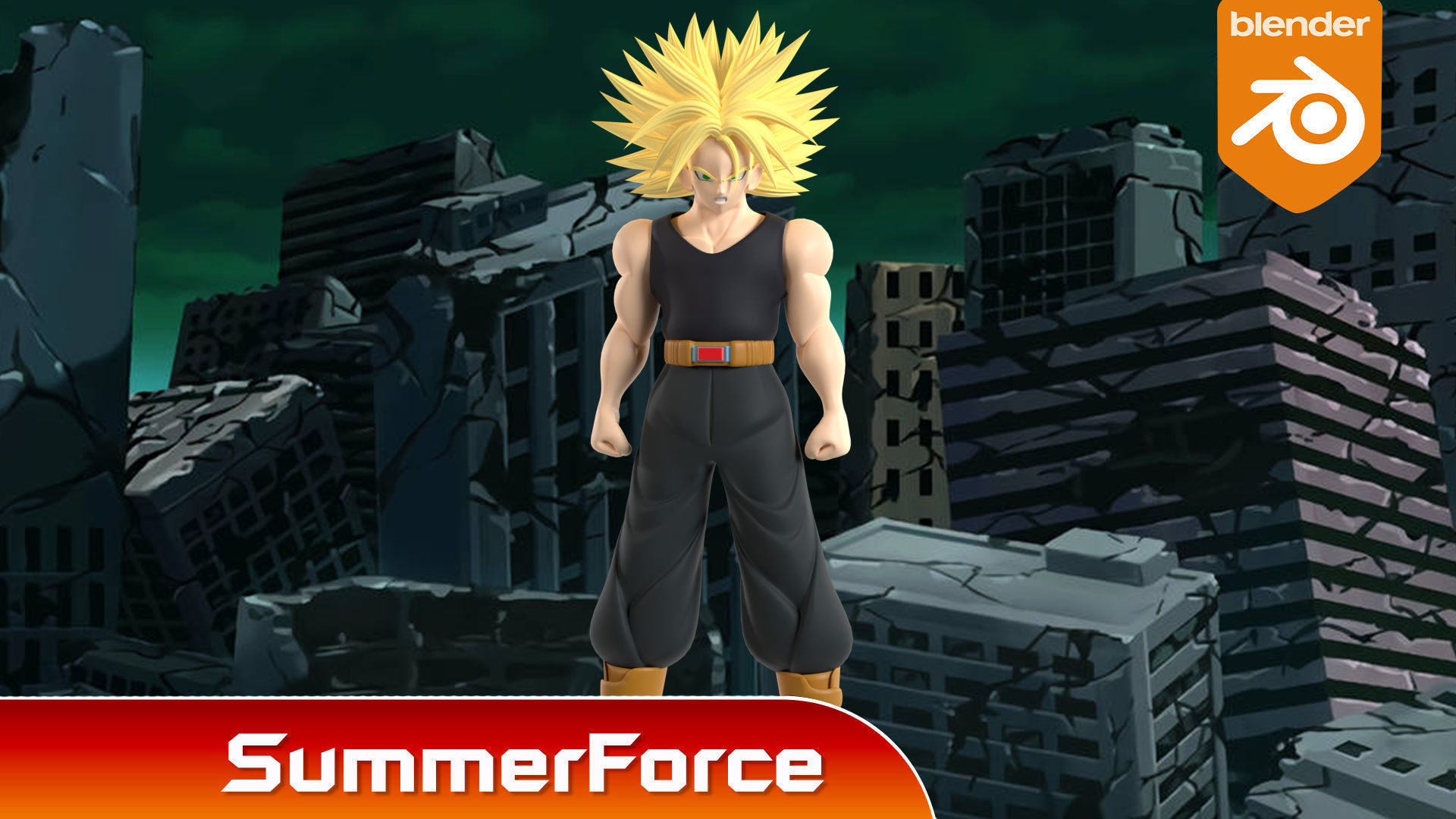 SSJ Trunks - Dragonball 3D model_3