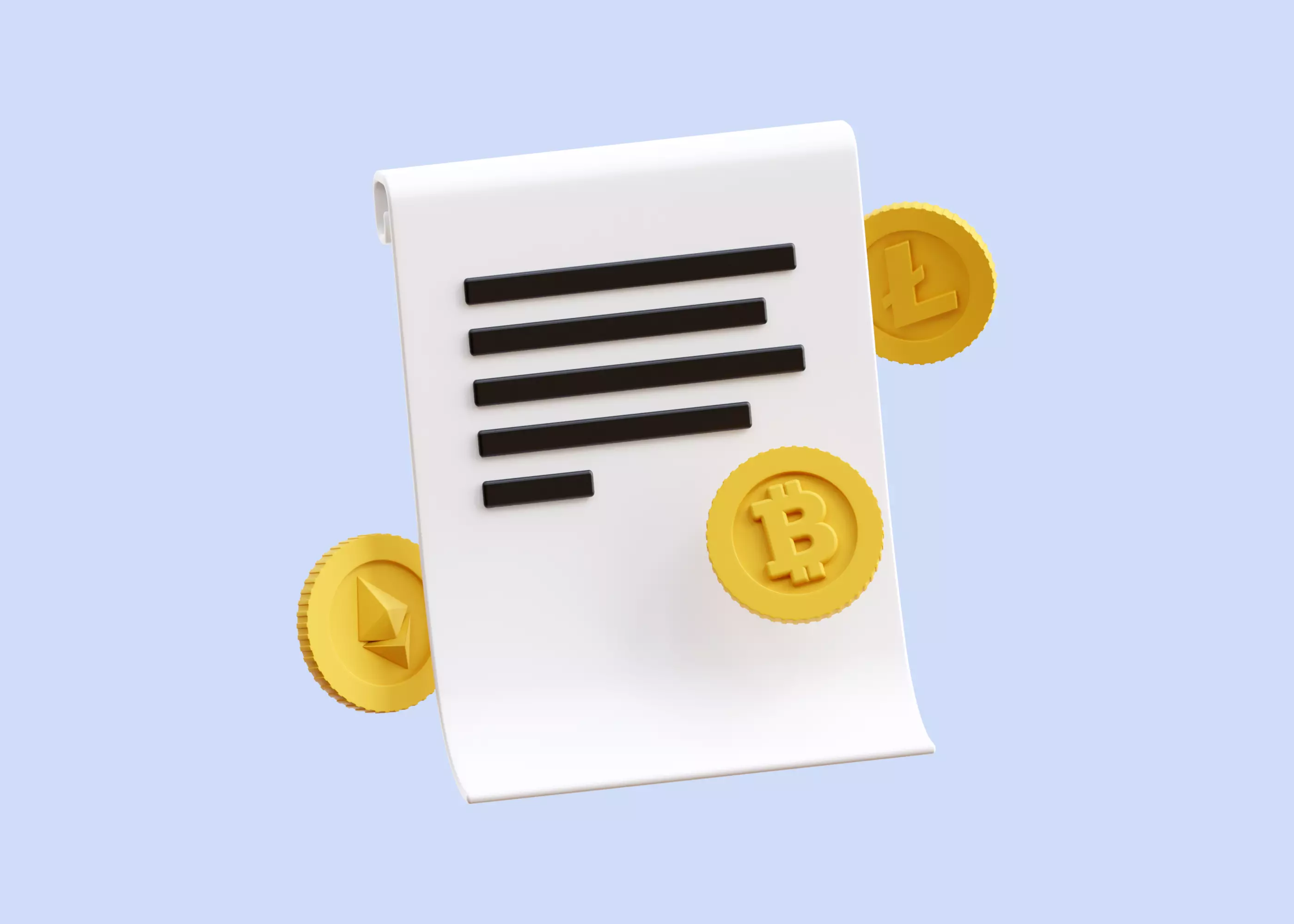 Crypto Smart Contract 3D Illustration Low-poly 3D model