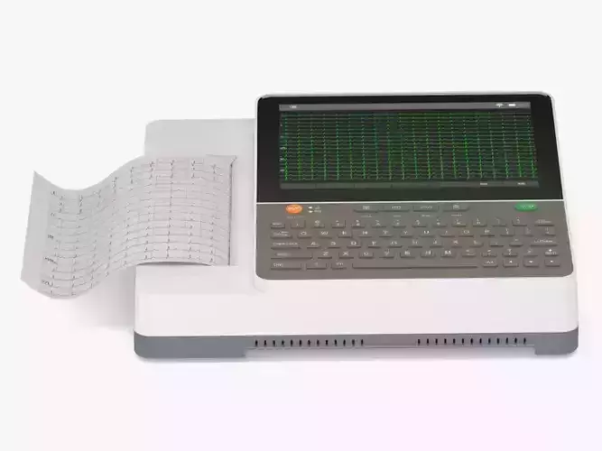 Medical Digital Wireless Channel ECG 3D model