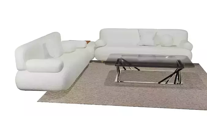 Cream Boucle Modern Lounge Sofa