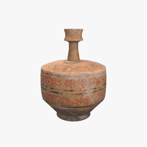 Medieval Painted Jug Low-poly 3D model
