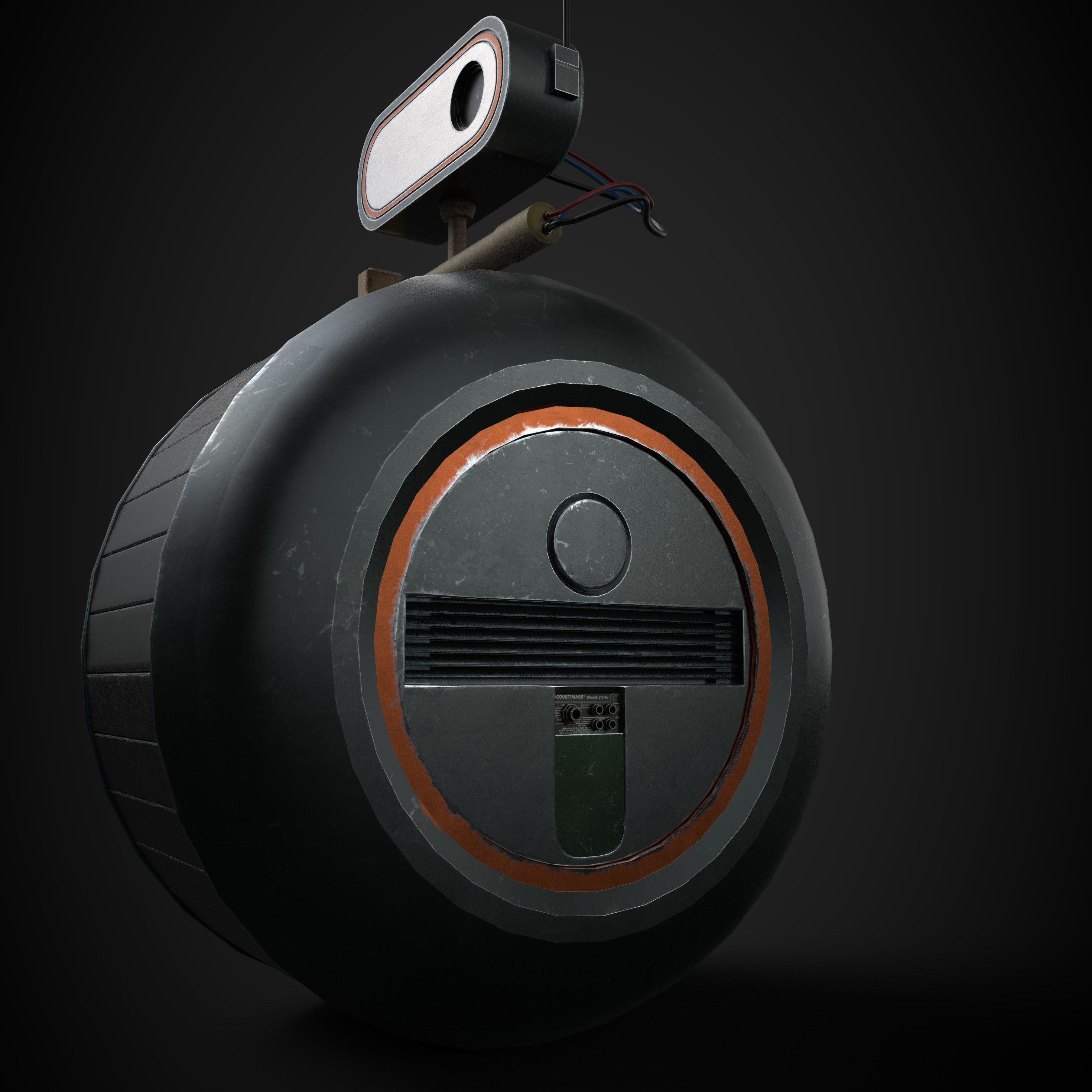 Robot on one wheel 3D model_3