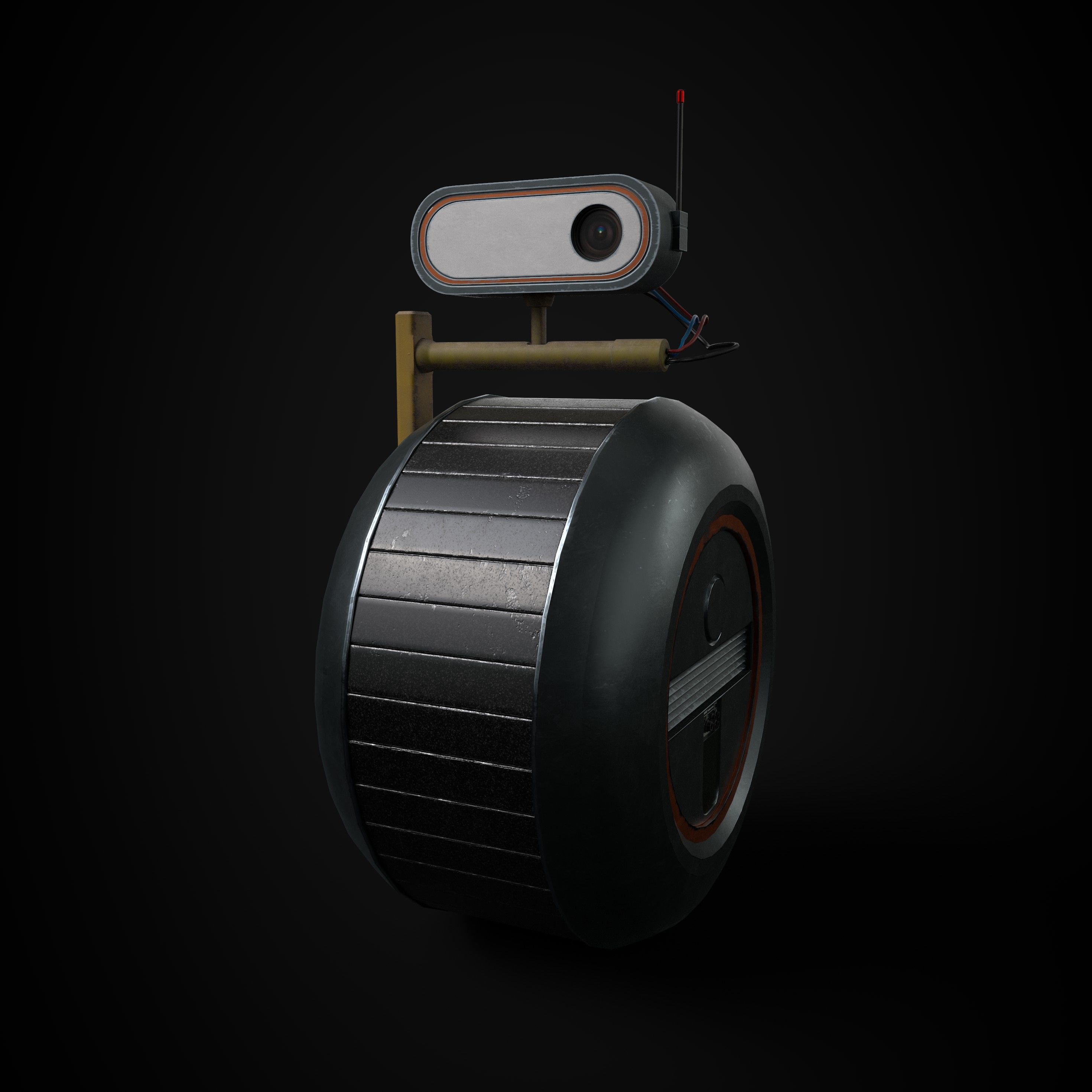 Robot on one wheel 3D model_1