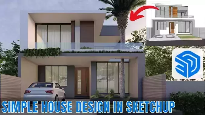 30x60 House Design SketchUp 2024 Exercise File