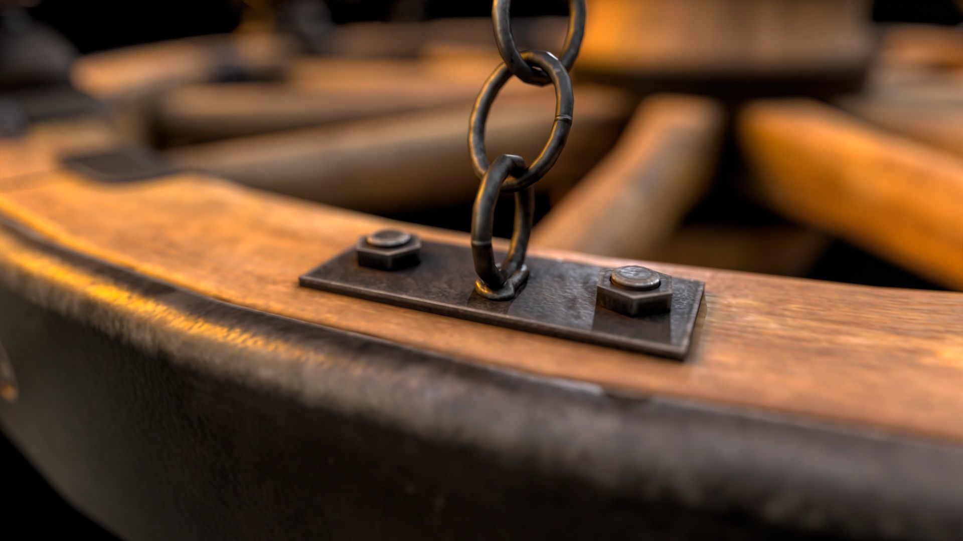 Wagon Wheel Chandelier 02 Low-poly 3D model_8