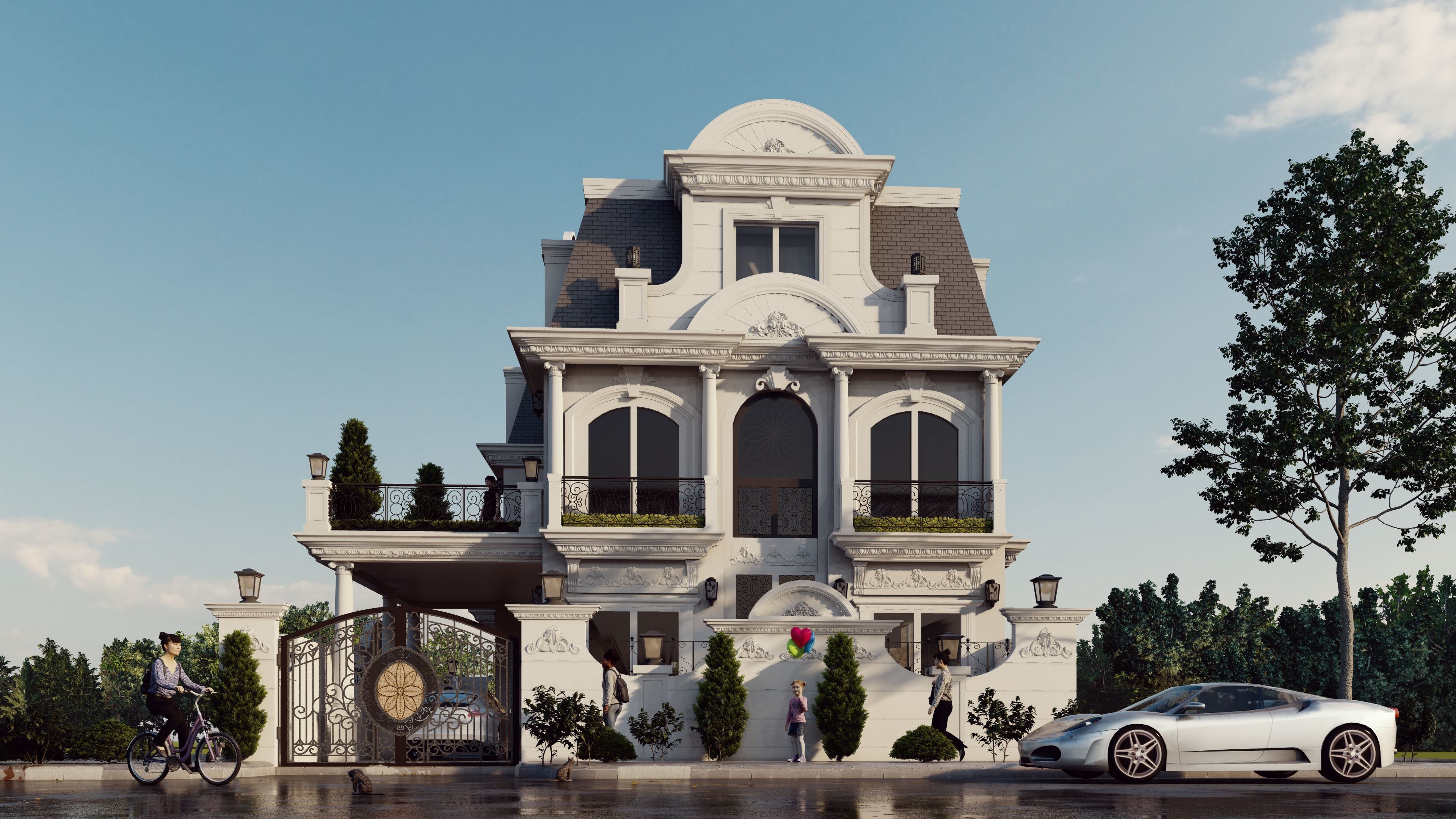 villa classic 3D model_4