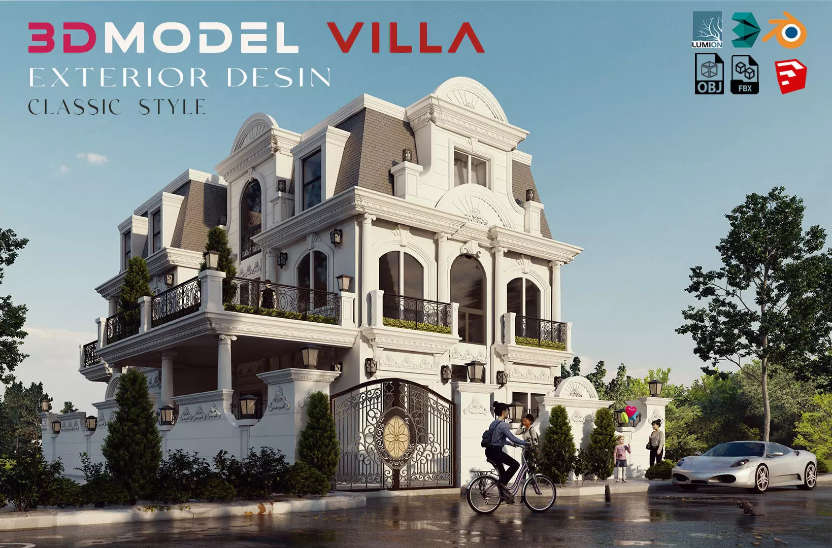 villa classic 3D model_0