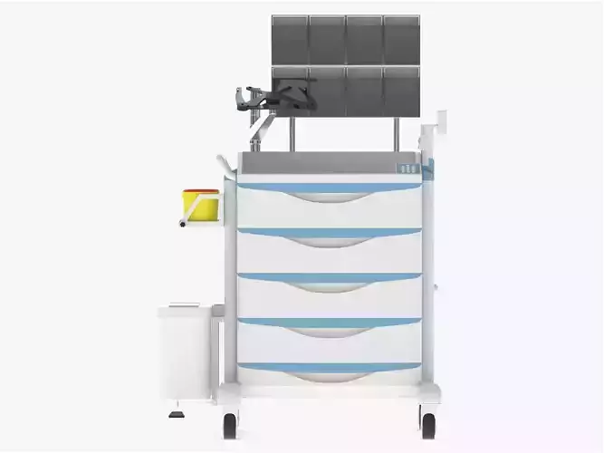 Medical Intubation Cart 3D model