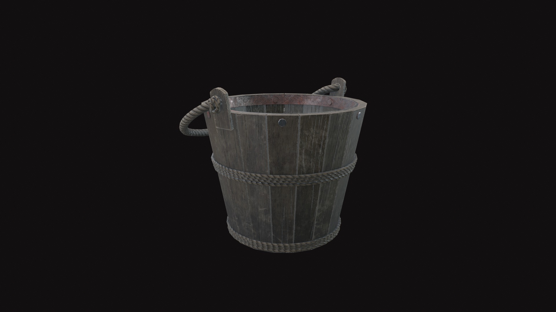 Medieval Bucket V03 Low-poly 3D model_2