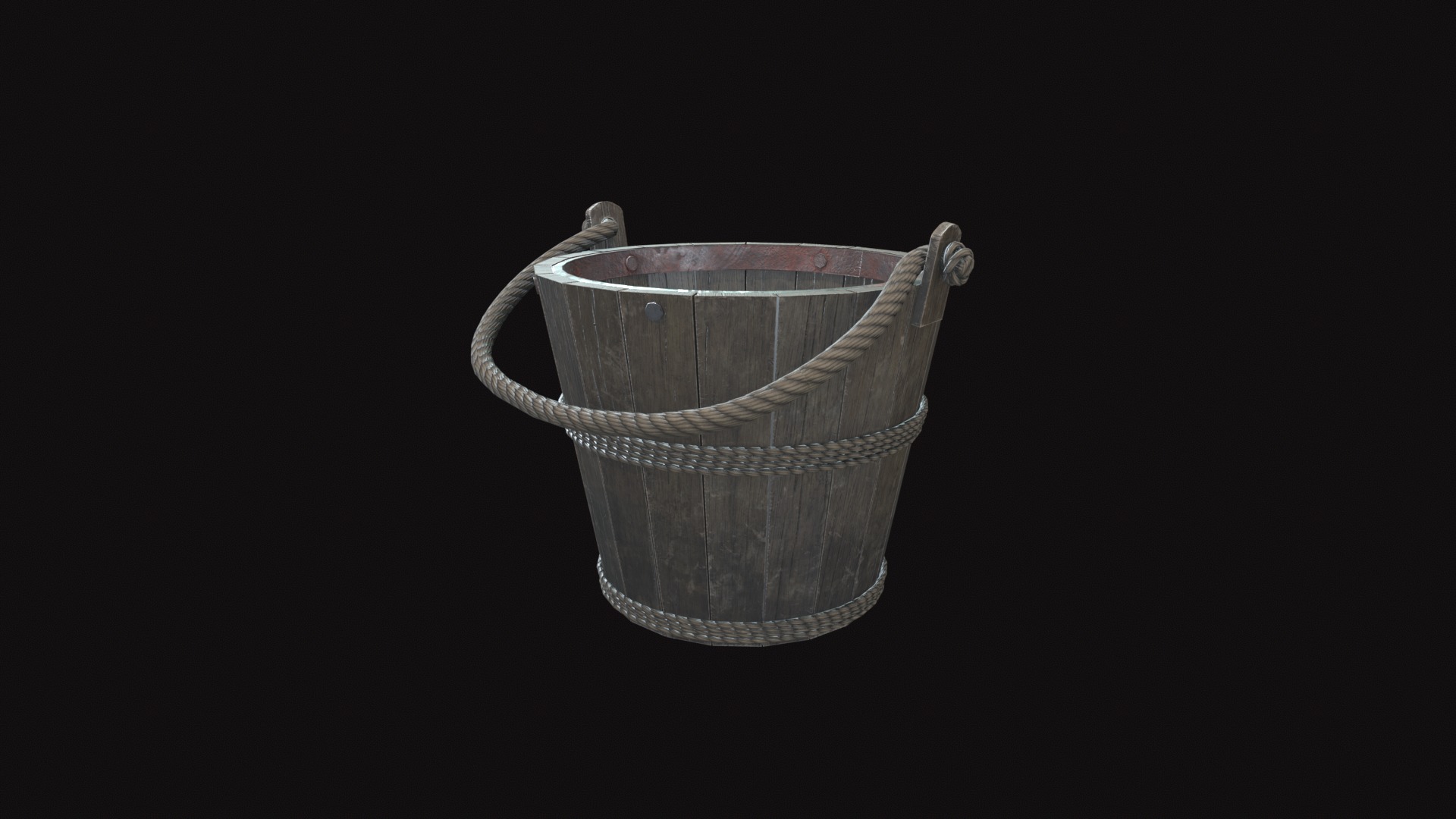 Medieval Bucket V03 Low-poly 3D model_6