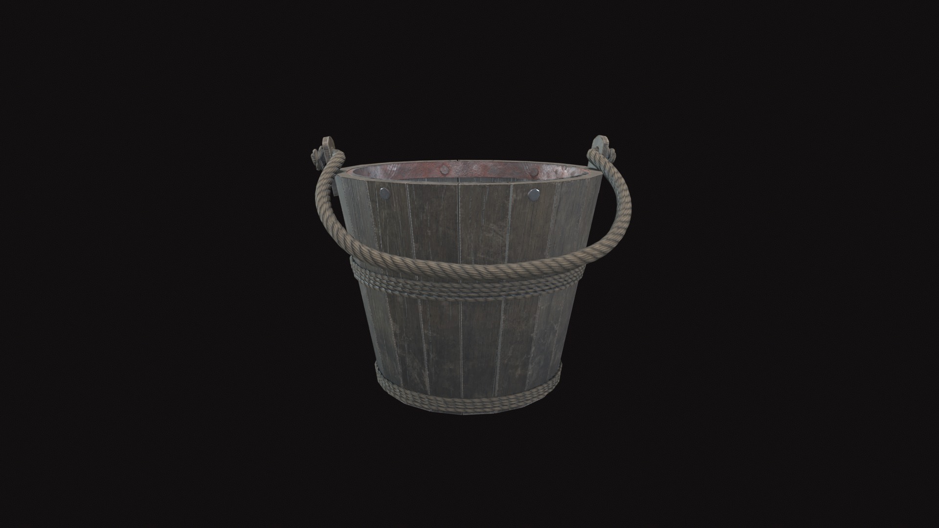 Medieval Bucket V03 Low-poly 3D model_4