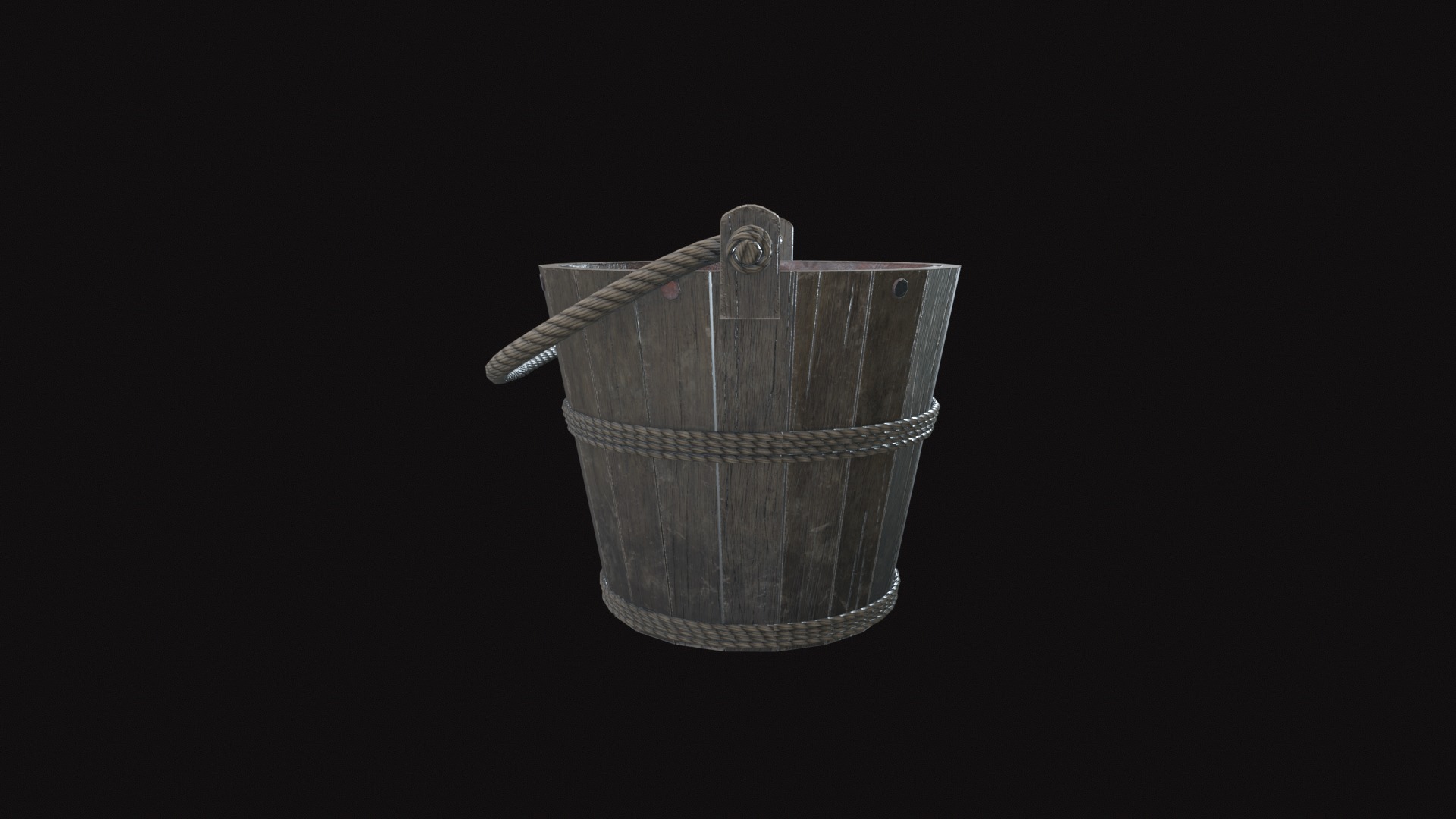 Medieval Bucket V03 Low-poly 3D model_7