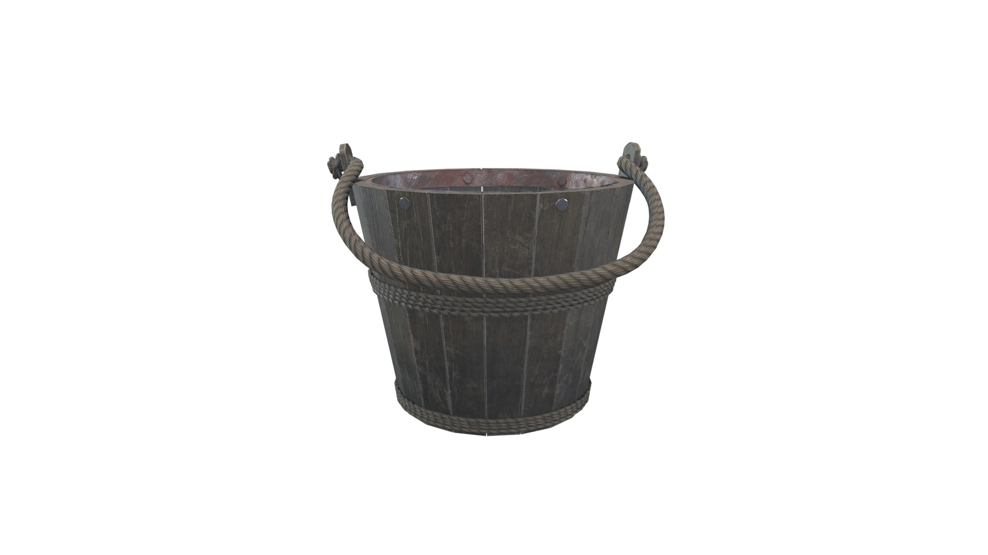 Medieval Bucket V03 Low-poly 3D model_9
