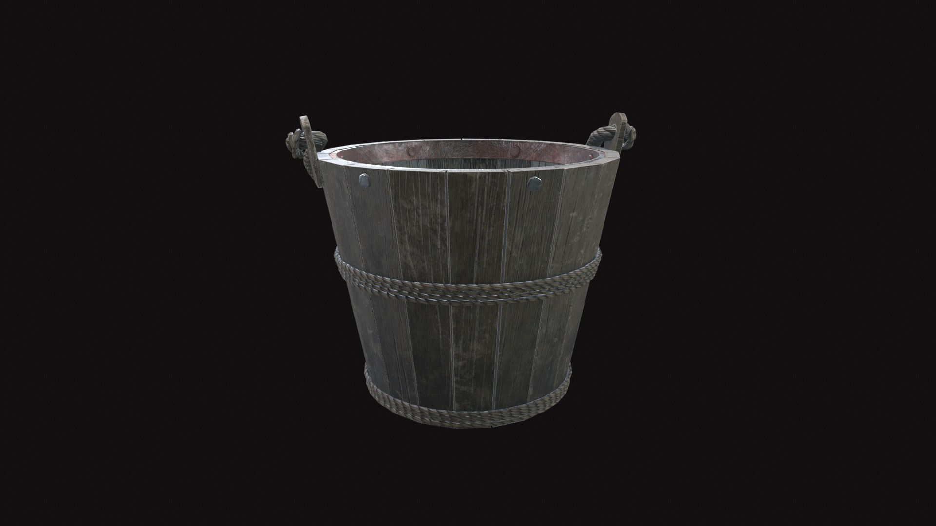 Medieval Bucket V03 Low-poly 3D model_3