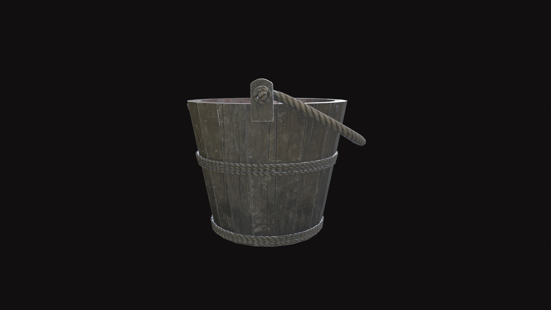 Medieval Bucket V03 Low-poly 3D model_5
