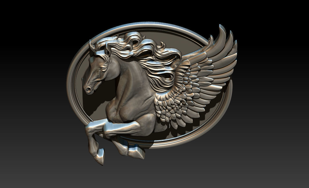 Horse head relief model for cnc router and 3D printing 3D print model_8